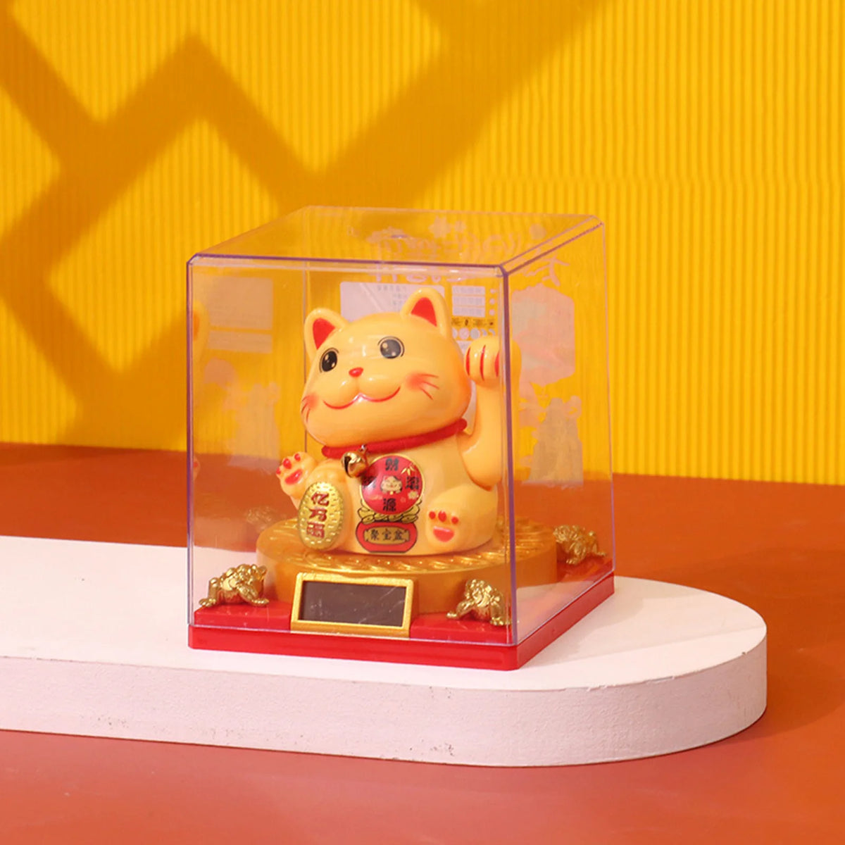 3 Inch Lucky Cat Figurine For Office Desk Ornament Solar Powered Full Of Good Fortune Figurine Chinese Decoration Crafts