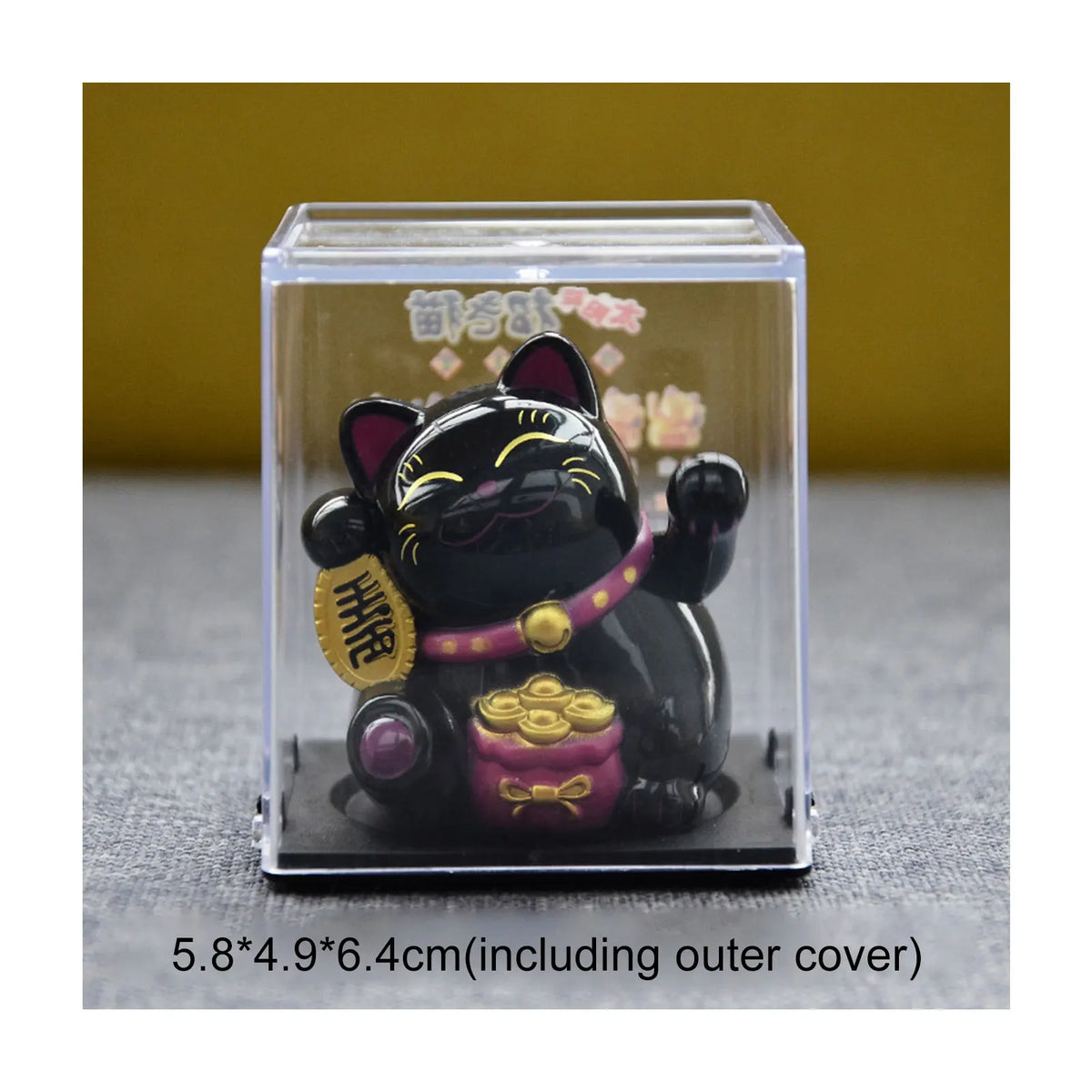 Mini Waving Lucky Cat Decoration Chinese Fortune Cute Cat Sculpture Statue for Women Men Home Office Decor