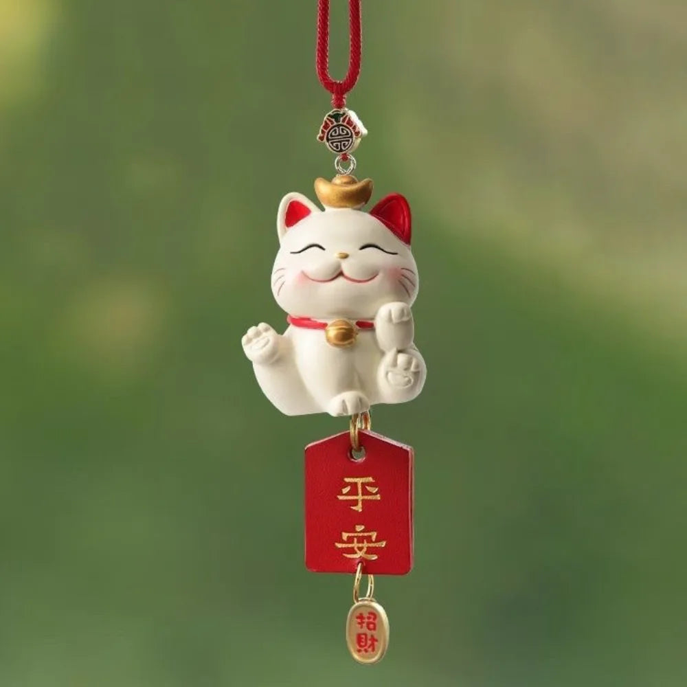 Gifts Japanese Lucky Cat Car Pendant Creative Cute Hanging Car Ornaments Blessing New Year Car Interior Accessories Office