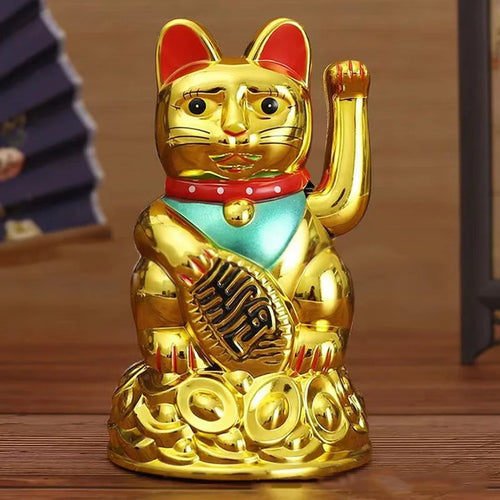 1x Lucky Cat 4.5/6.5Inch Chinese Lucky Cat Waving Arm Beckoning Fortune For Home Office Car Decoration Home Decoration Birthday