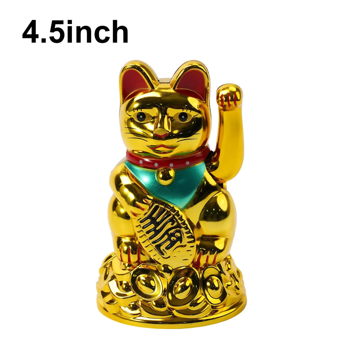 1x Lucky Cat 4.5/6.5Inch Chinese Lucky Cat Waving Arm Beckoning Fortune For Home Office Car Decoration Home Decoration Birthday
