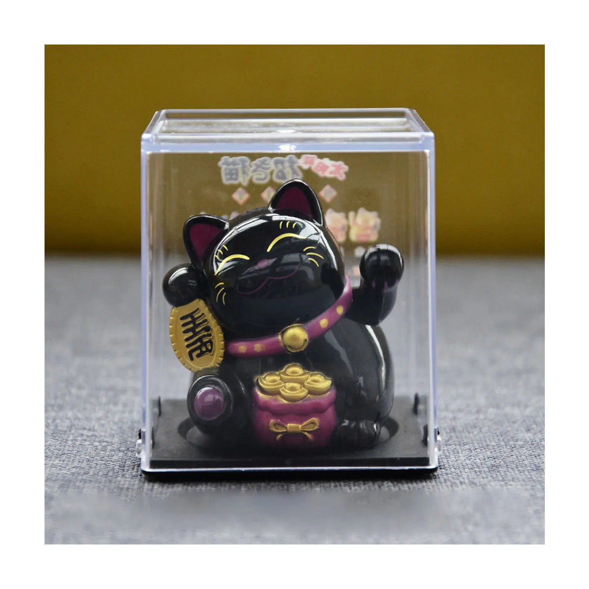 Mini Waving Lucky Cat Decoration Chinese Fortune Cute Cat Sculpture Statue for Women Men Home Office Decor