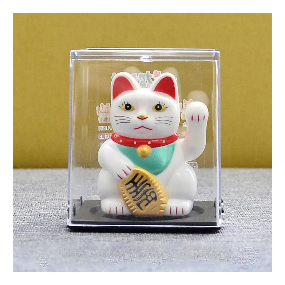 Mini Waving Lucky Cat Decoration Chinese Fortune Cute Cat Sculpture Statue for Women Men Home Office Decor