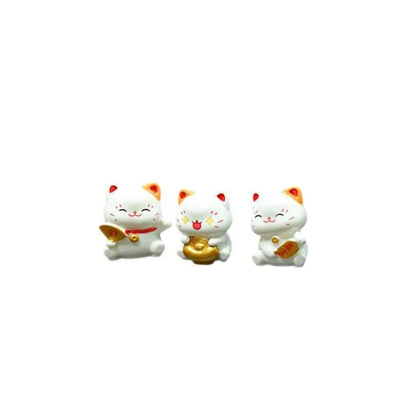 Lucky Cat Kitten Figurine Brings Blessings Healing Desktop Japanese-style Workstation Office Desk Small Ornament Desk Decoration