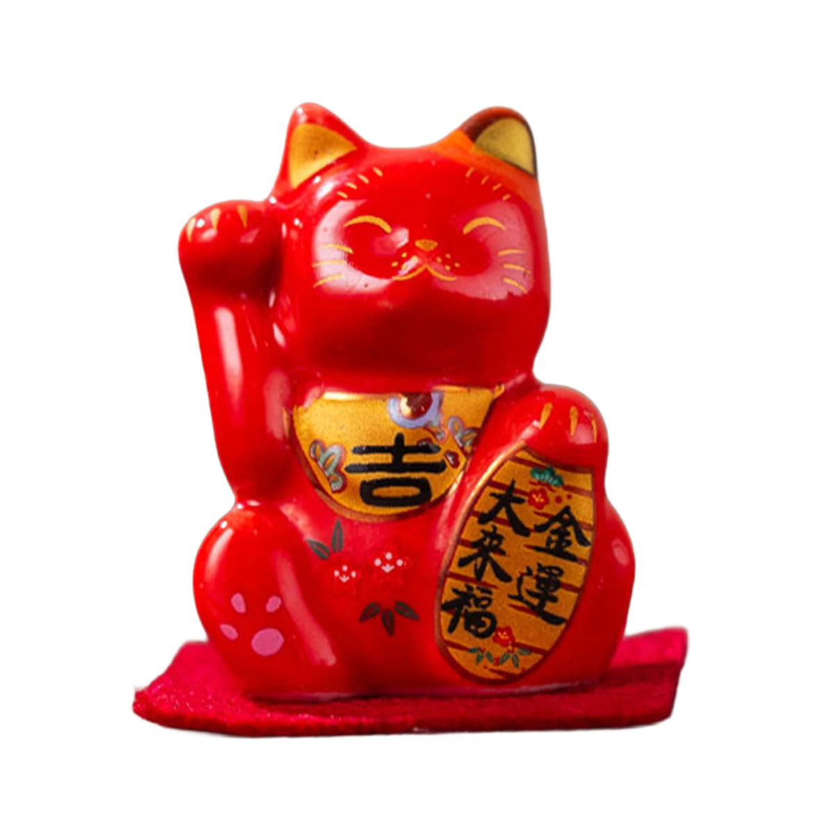 Maneki Neko Lucky Cat Figurine 4.5cm Ceramic Japanese Style Fortune Cat Desk Decor for Home Office Housewarming Gift Ideas