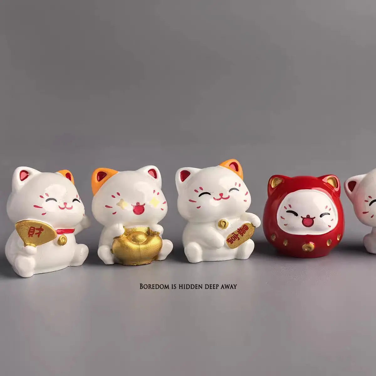 Lucky Cat Kitten Figurine Brings Blessings Healing Desktop Japanese-style Workstation Office Desk Small Ornament Desk Decoration