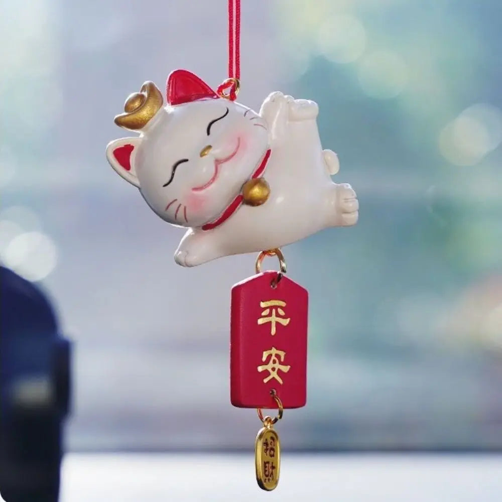 Gifts Japanese Lucky Cat Car Pendant Creative Cute Hanging Car Ornaments Blessing New Year Car Interior Accessories Office