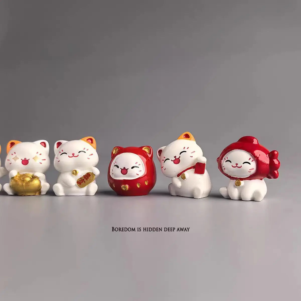 Lucky Cat Kitten Figurine Brings Blessings Healing Desktop Japanese-style Workstation Office Desk Small Ornament Desk Decoration