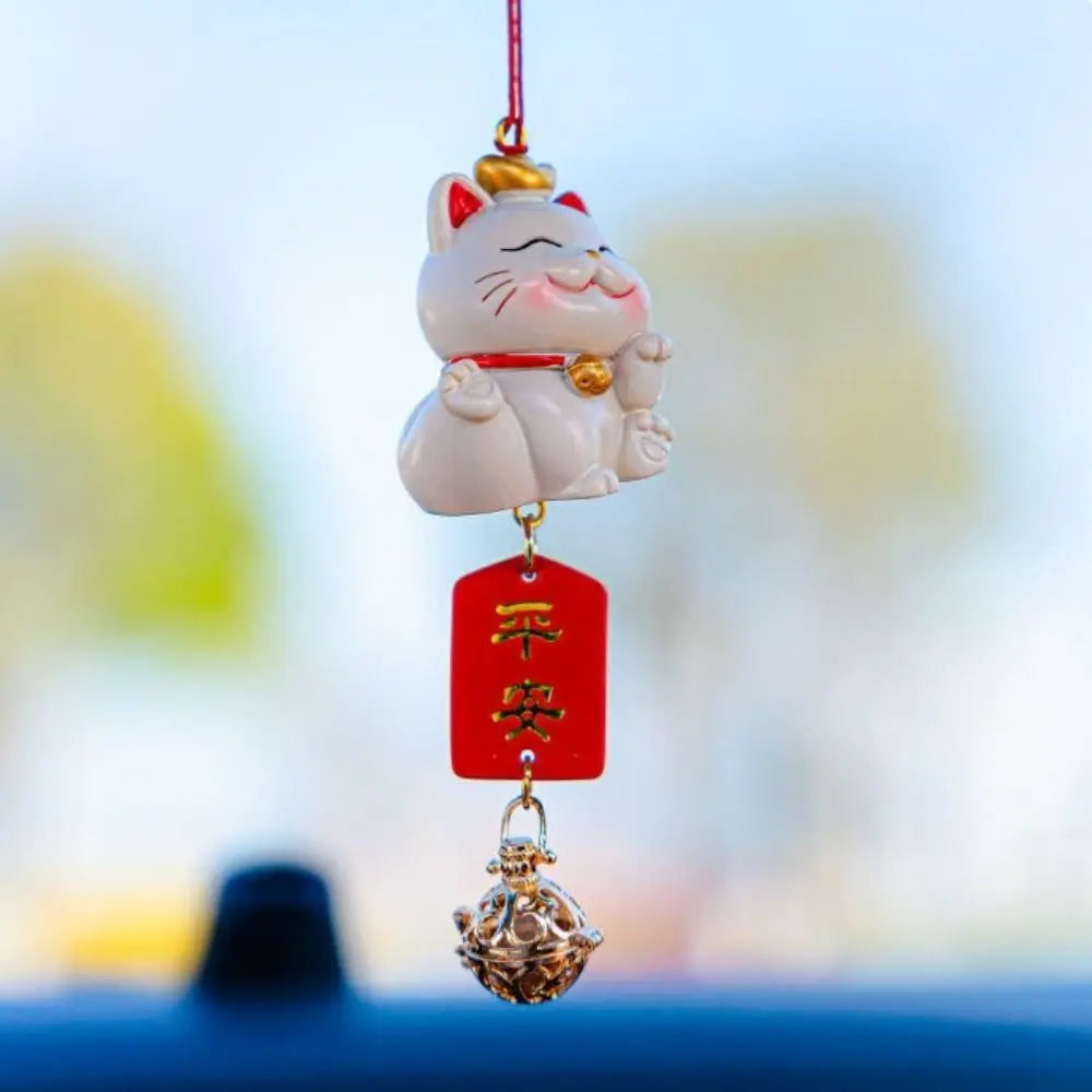 Gifts Japanese Lucky Cat Car Pendant Creative Cute Hanging Car Ornaments Blessing New Year Car Interior Accessories Office
