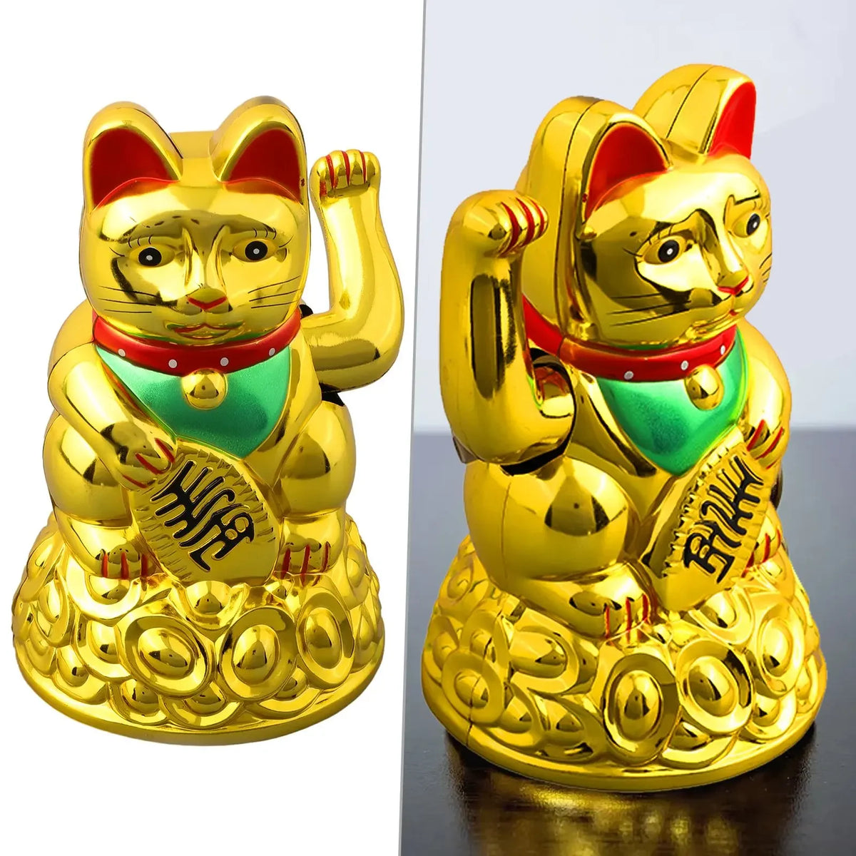 1x Lucky Cat 4.5/6.5Inch Chinese Lucky Cat Waving Arm Beckoning Fortune For Home Office Car Decoration Home Decoration Birthday