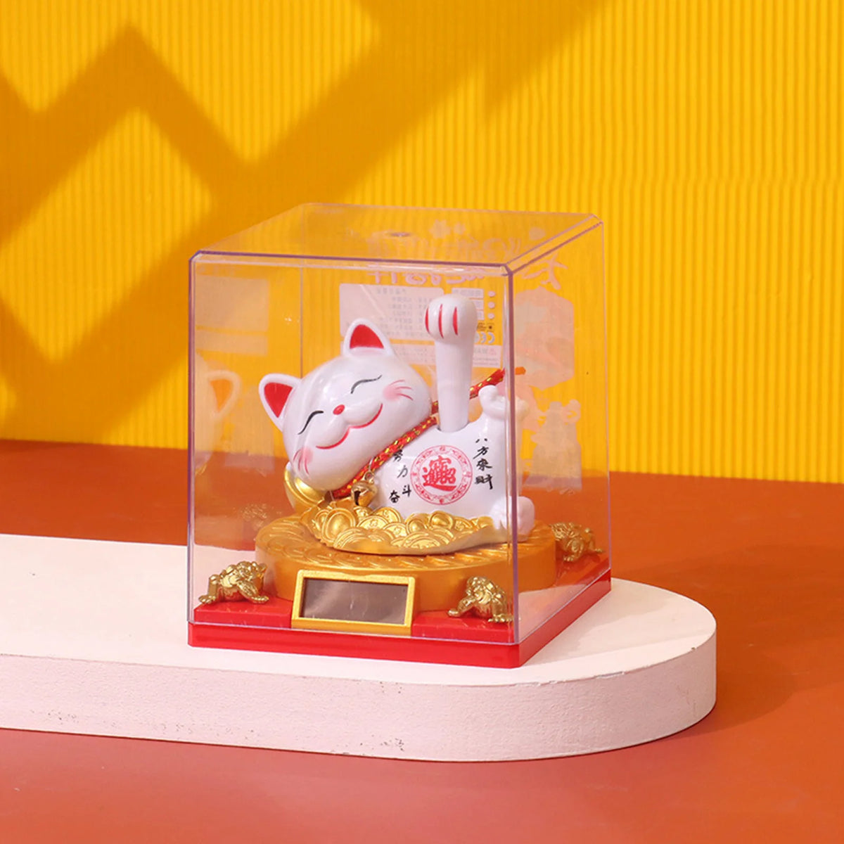 3 Inch Lucky Cat Figurine For Office Desk Ornament Solar Powered Full Of Good Fortune Figurine Chinese Decoration Crafts