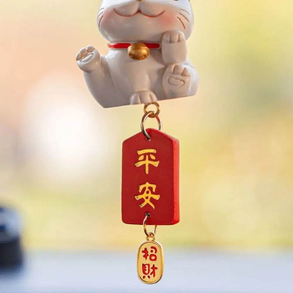 Gifts Japanese Lucky Cat Car Pendant Creative Cute Hanging Car Ornaments Blessing New Year Car Interior Accessories Office