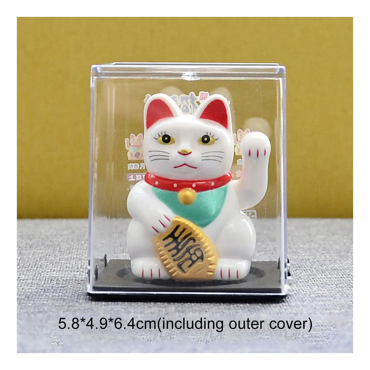 Mini Waving Lucky Cat Decoration Chinese Fortune Cute Cat Sculpture Statue for Women Men Home Office Decor